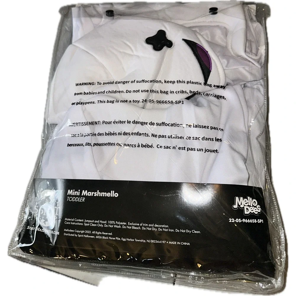 Spirit Halloween Toddler Marshmello Mellodees Costume Size 2T - Picture 2 of 3